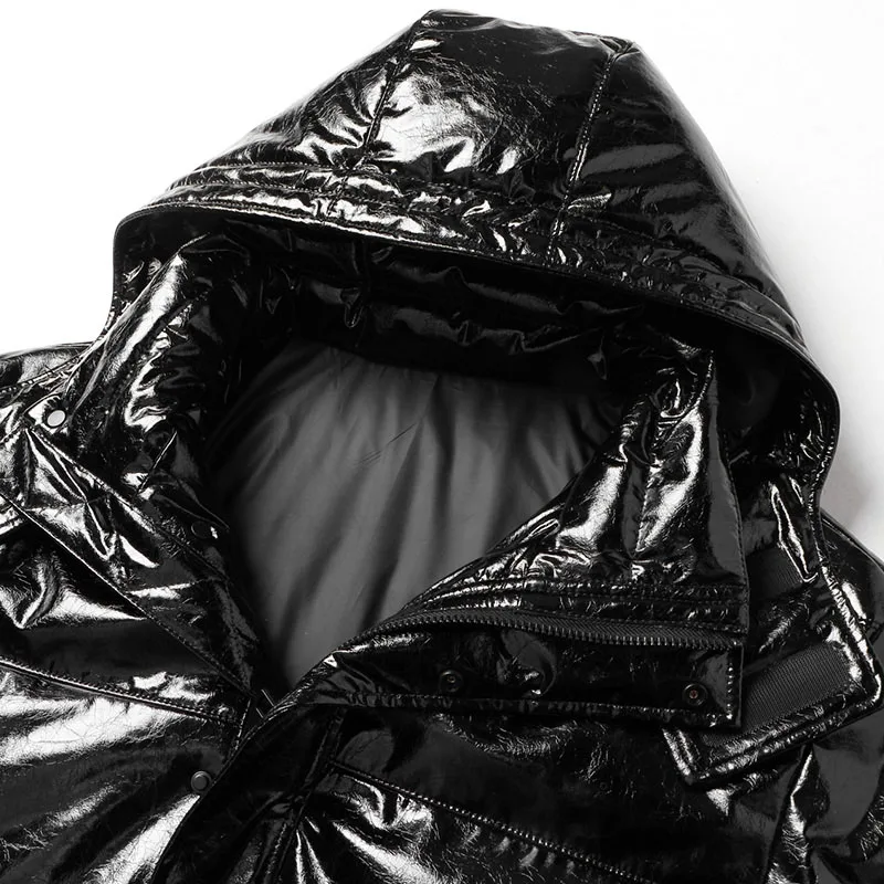 Мужской пуховик из натуральной кожи зимняя куртка 90% белого гусиного пуха теплая