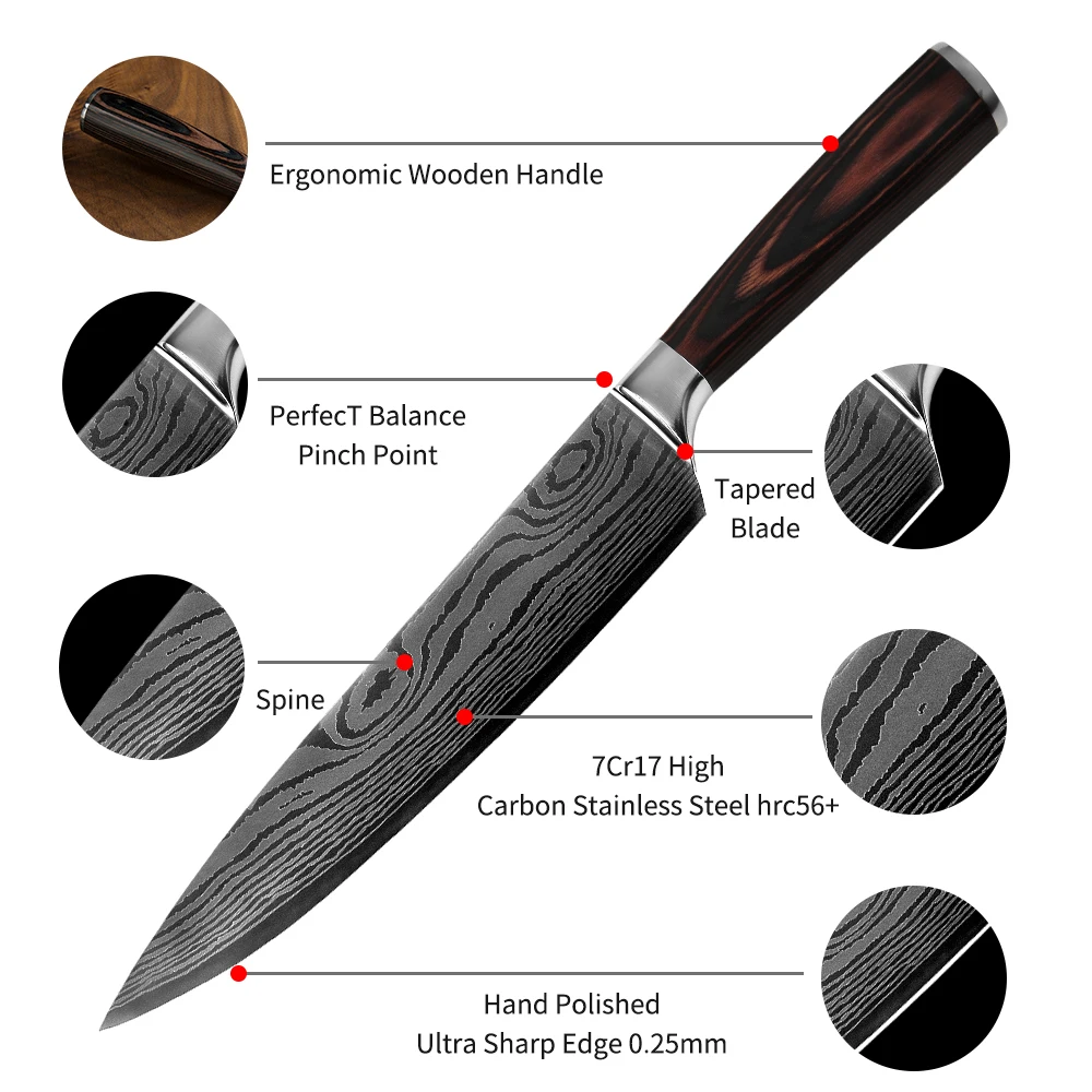 Набор кухонных ножей из нержавеющей стали для скрепления рыбы фруктов утилиты