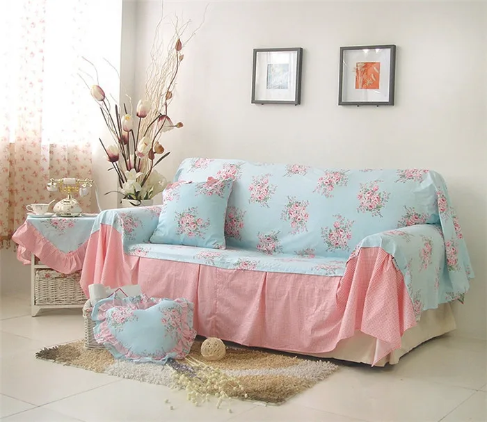 Корейский универсальный чехол для дивана из хлопка с реактивной печатью и