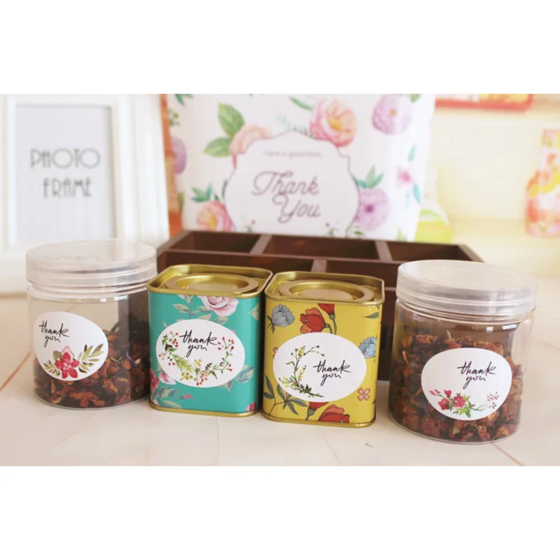 

120pcs THANK YOU Flower Design Sticker Labels food Seals Gift stickers for Wedding seals