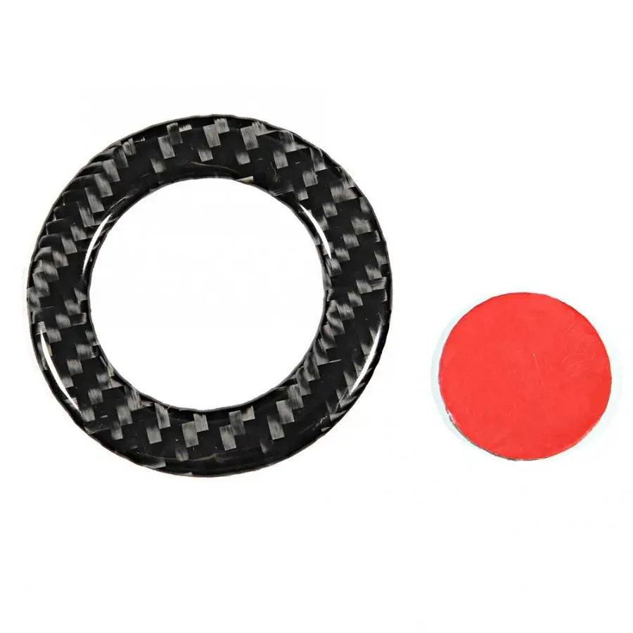 2 шт. углеродного волокна запуска двигателя автомобиля кнопка украшения отделка