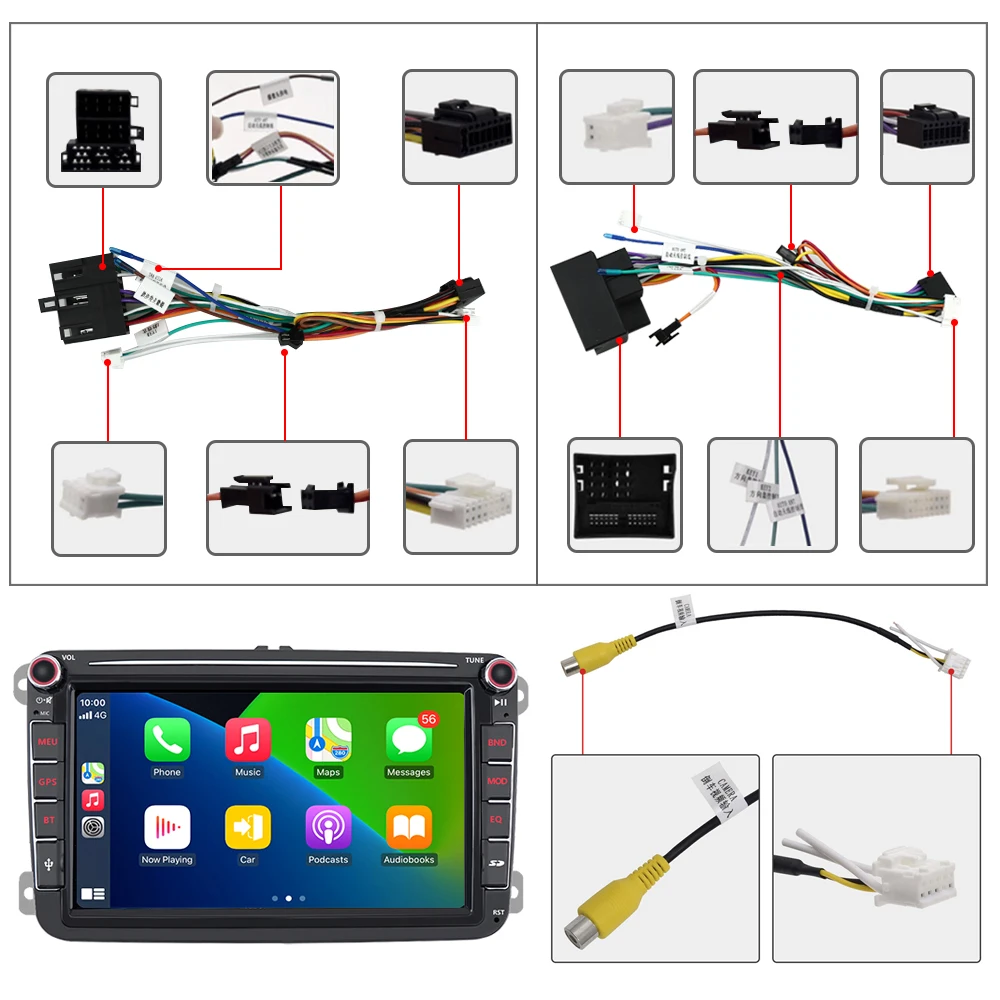 peerce 2 din apple carplay car radio android auto stereo receiver for volkswagen vw passat b6 touran golf polo free global shipping