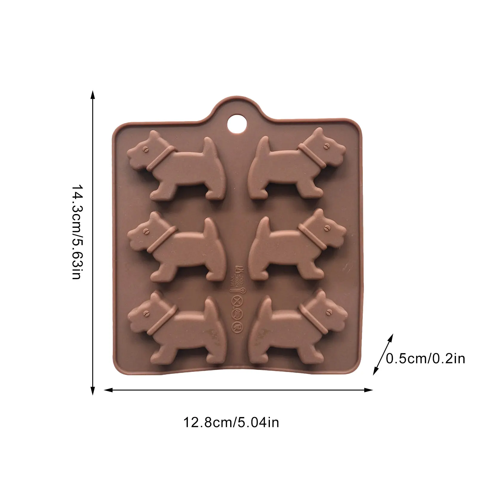 

6 Holes Creative Silicone Mold Puppy Dog Shaped Ice Cube Chocolate Cookie Candy Mold DIY Homemade Decorating Baking Moulds