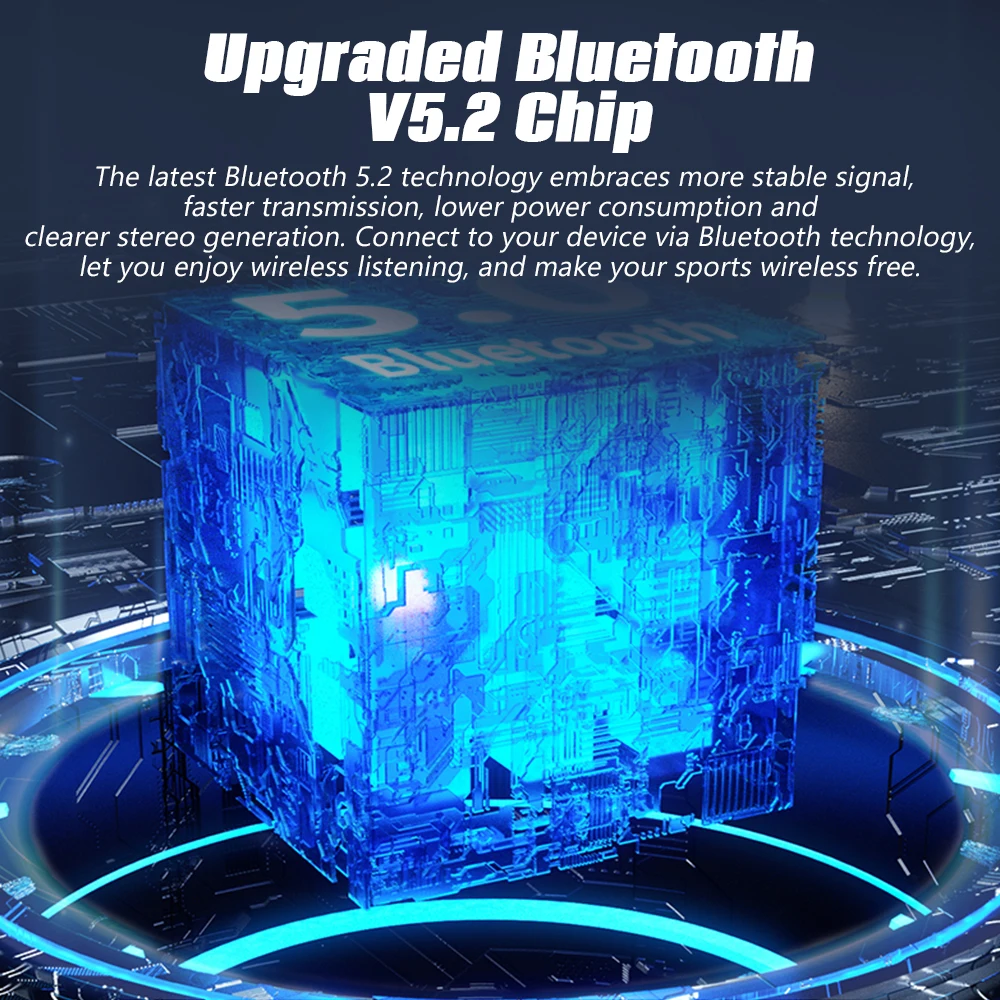 Беспроводные наушники V5.2 с поддержкой Bluetooth микрофоном и шумоподавлением |