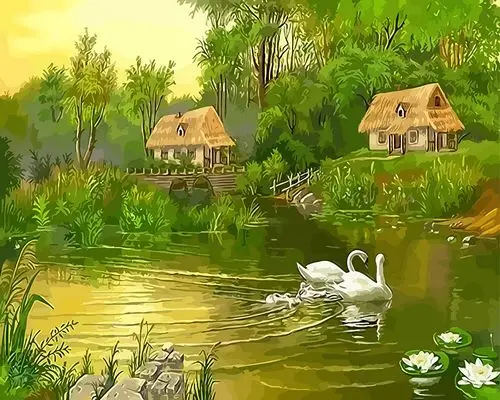

DIY Paints By Numbers Views Trees 50x40cm Art Pictures Set Coloring Decorative Canvas Wall Artcraft Oil Painting By Numbe
