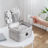 travel charger wires cosmetic zipper multi functional storage case 3 layer electronics storage bag accessories supplies