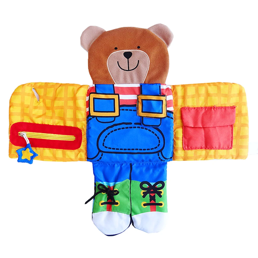 Детская тканевая 3d-книга с медведем Обучающая книга застежкой-молнией кружевная