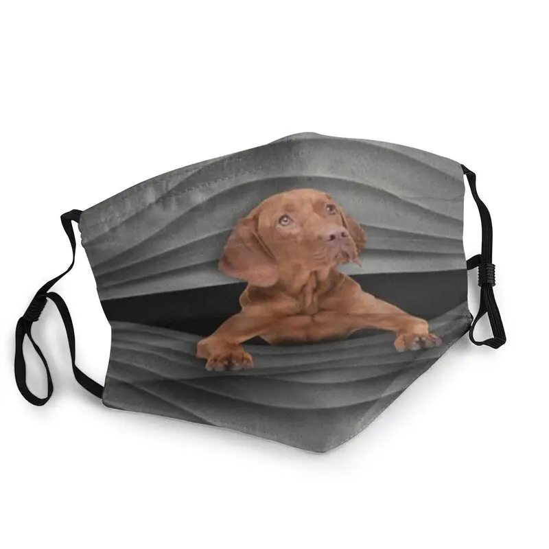 

Vizsla Dog Waves Stripes Reusable Unisex Adult Face Mask Hungarian Pointer Puppy Protection Cover Respirator Mouth Muffle