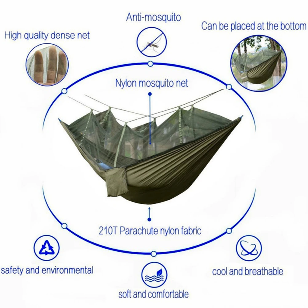 

Outdoor Camping Waterproof Anti-Mosquito Hammock Sky Screen Canopy Hammock Aerial Swing Hammock Two People 260*140cm Hammock