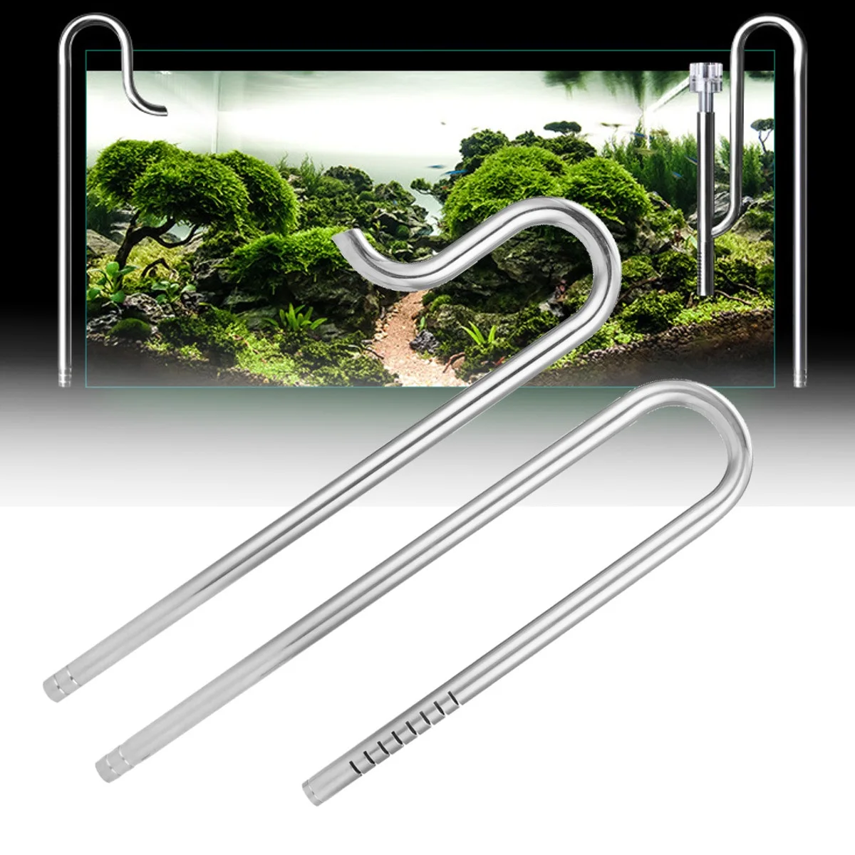 

Aquarium Fish Tank Filter Inflow Outflow Stainless Steel Tube Lily Pipe Fish Tank Aquatic Water Tank Filter Clip 12/16mm