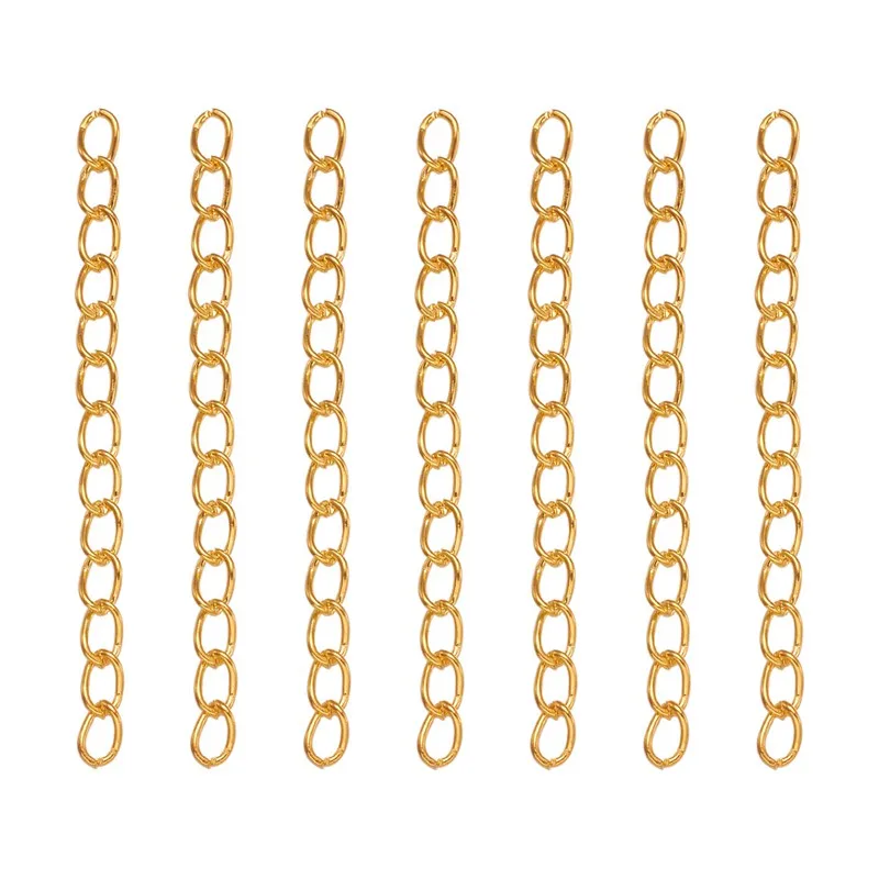 

100 Strands 5 cm Necklace Bracelet Twist Extender Chains Tails Connectors for Jewelry Making DIY Findings 50x3.5mm