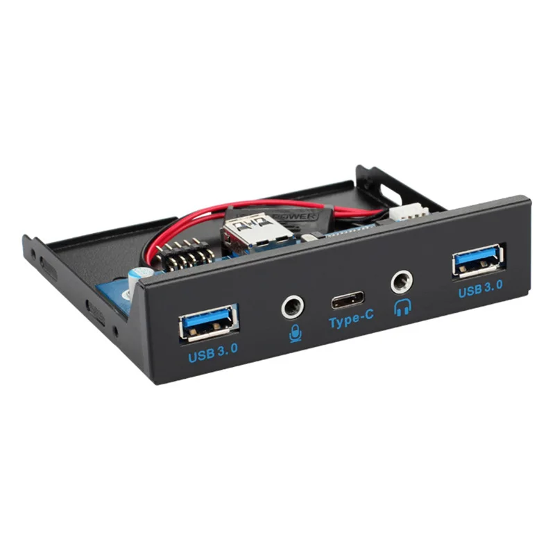 Внутренний USB 3,1 Gen 1 type C+ 2 x USB 3,0 порт концентратор Передняя панель w/HD аудио микрофонный разъем для настольного ПК чехол 3," Floppy Bay Mount