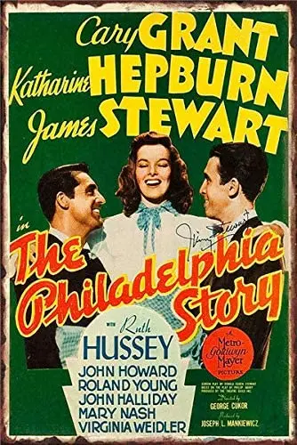 

Oulili Metal Sign Classic Film Poster The Philadelphia Story Tin Sign Retro Plaque Poster 8X12 Inch Wall Decor