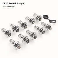 1set df20 gx20 circular flange electric aviation plug socket m19 234567891012 pin male female wire connector with cover
