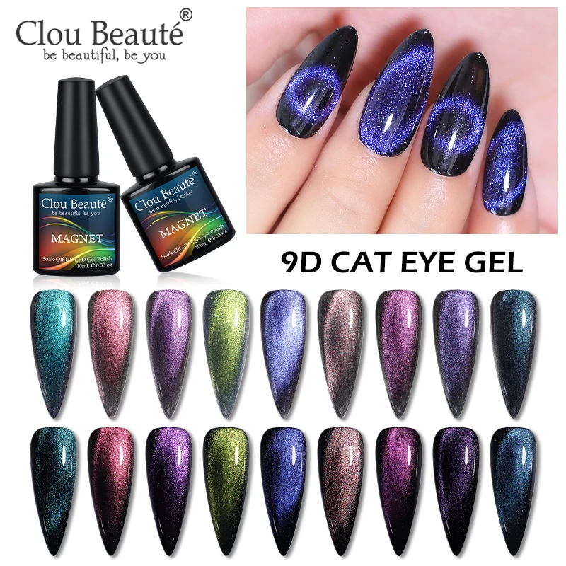 

Clou Beaute 10ml 9D Magnetic Cat Eyes Gel Polish 61 Colors Gel Varnish UV Gel Nail Polish Gel Lacquer Lak Long Lasting Polish