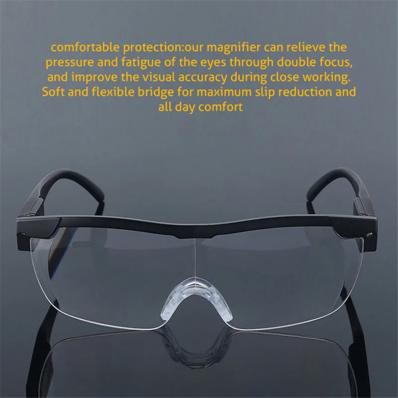

Mighty Sight LED Light Glasses Presbyopia Magnifier LED Luminous Night Vision Magnifying Eyewear Glasses 160% Magnification PC