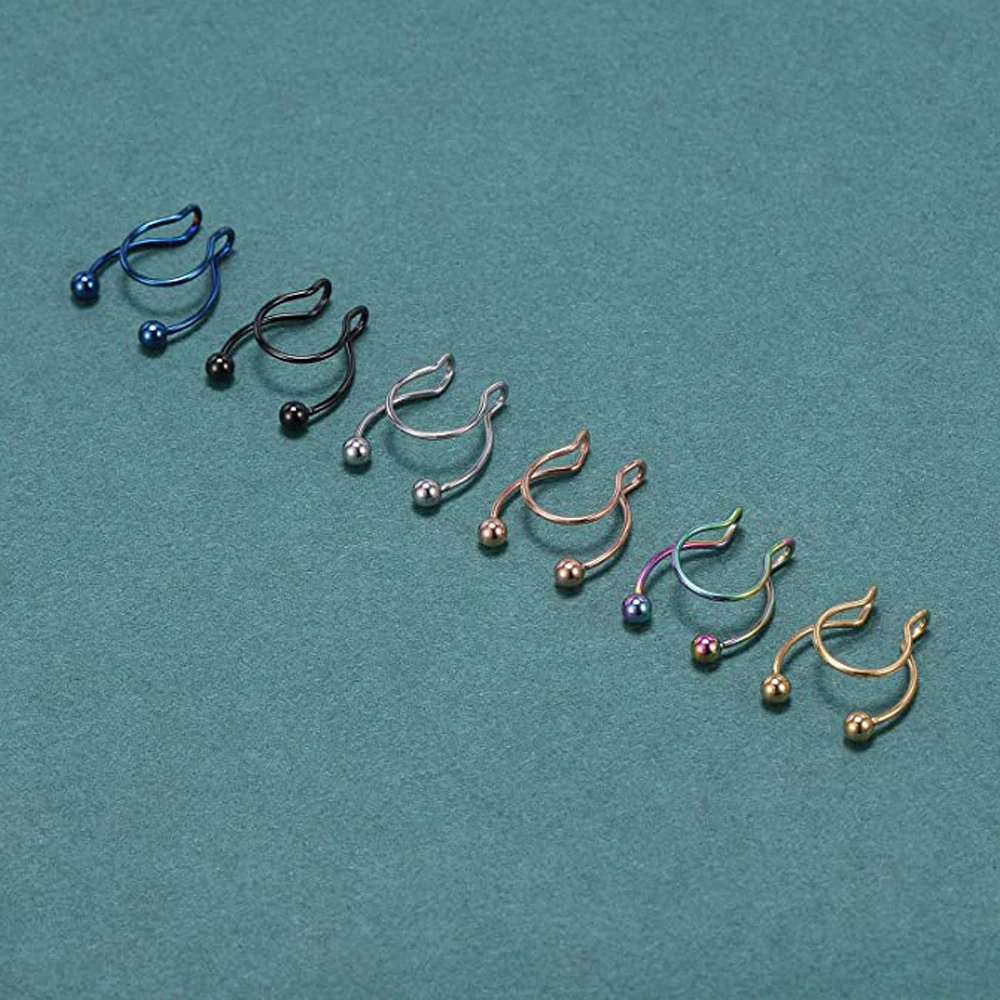 Искусственная перегородка носовые кольца поддельные кольцо для носа 316L