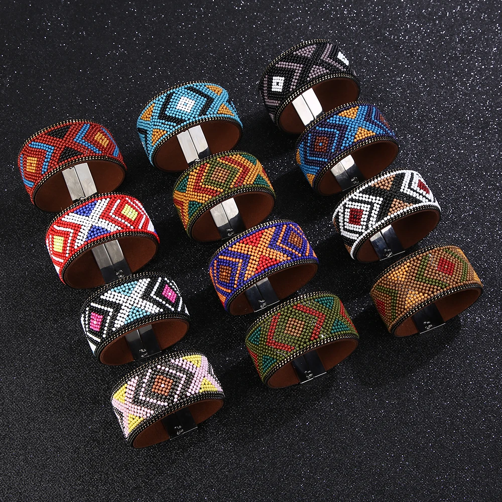 

2021 Hot Bohemian Beads Bracelet Retro Handmade Boho Multicolor String Cord Woven Braided Hippie Friendship Bracelets for Women