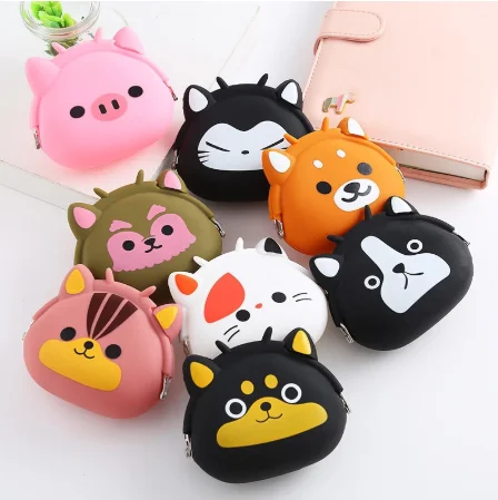 

2021 New Coin Purse Mini Silicone Animal Small Coin Purse Lady Key Bag Purse Children Gift Prize Package Bluetooth Earphone Bags