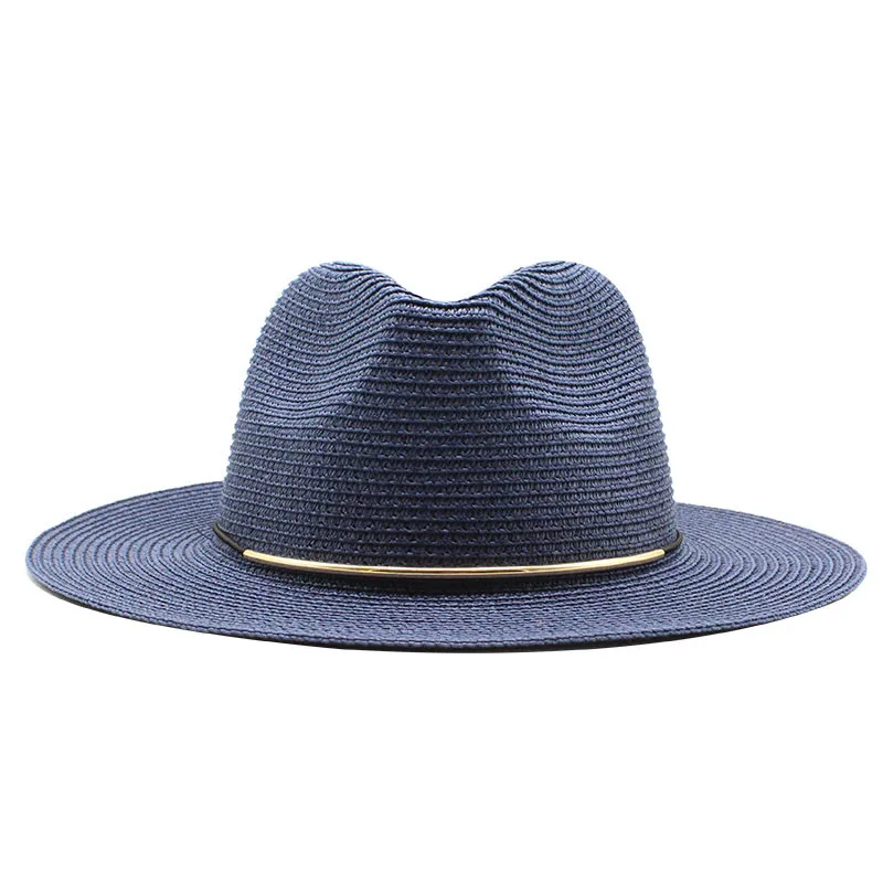

Summer Hat Women Panama Straw Hat Fedora Beach Vacation Wide Brim Visor Casual Summer Sun Hats for men Sombrero 2020