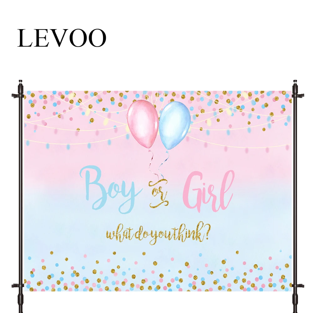 

LEVOO Photography Backdrop Gender Reveal Balloon Baby Shower Spot Backdrop Photocall Photobooth Studio Shoot Fabric
