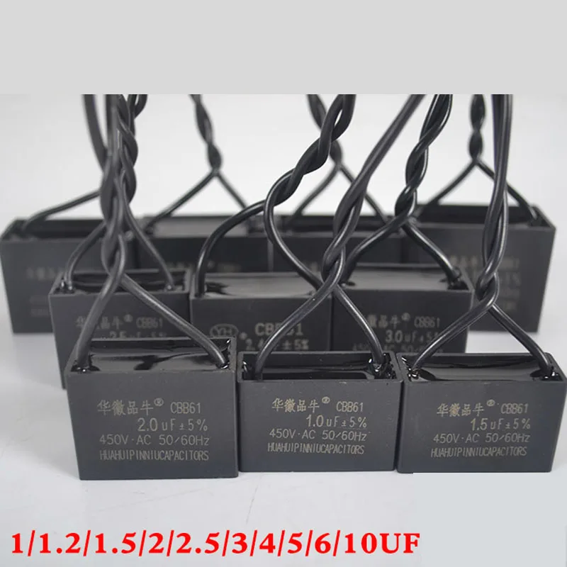 Фото CBB61 тип конденсатор с алюминиевой крышкой проводом 450V 1/1. 2/1. 5/2/2 4/2 5/3/4/5/6/10 мкФ CBB61 тип конденсатор с алюминиевой крышкой проводом 450V 1/1. 2/1. 5/2/2 4/2 5/3/4/5/6/10 мкФ