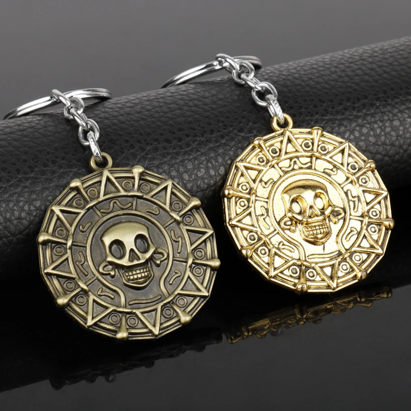 Ожерелье в стиле фильма Карибского моря винтажный Джек Спарроу Ацтек монета