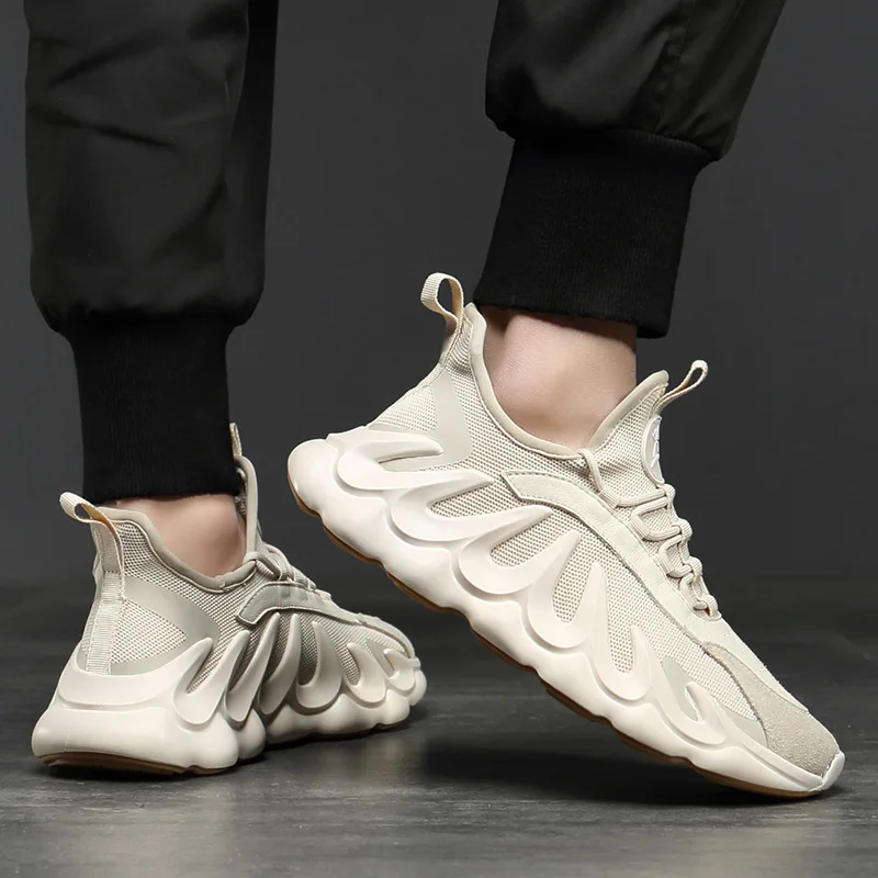 

2021 spring and summer new coconut men's shoes mesh breathable Korean version of the trend of running casual shoes flying woven