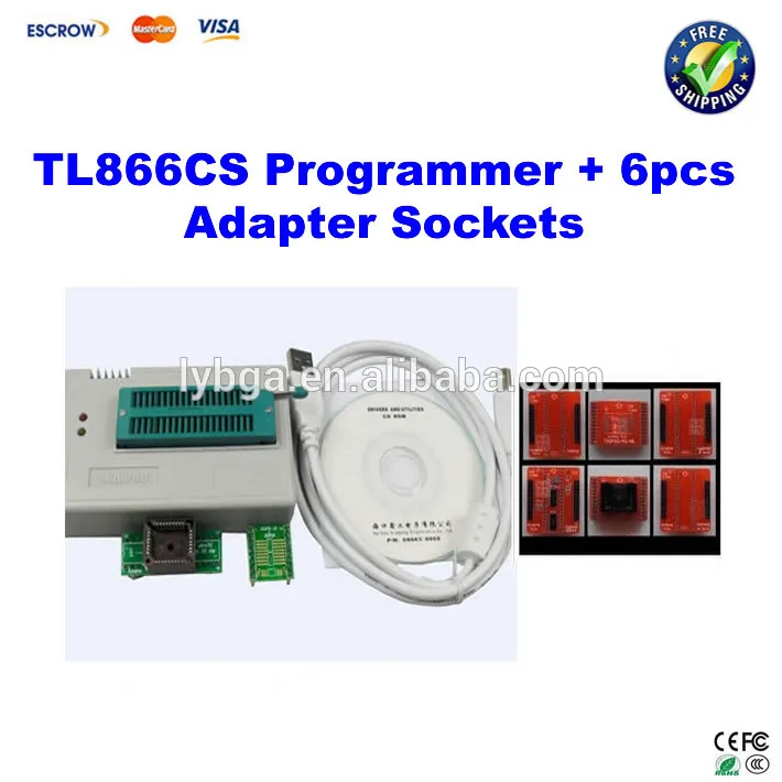 

Mini Pro TL866CS High-Performance Universal USB Programmer + TSOP48/TSOP40/TSOP32 6pcs adapter IC sockets