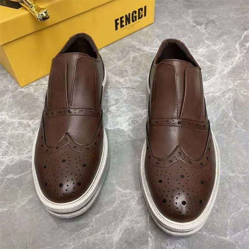 Мужской резной деловые туфли строгого стиля мужские Оксфордские офисные из