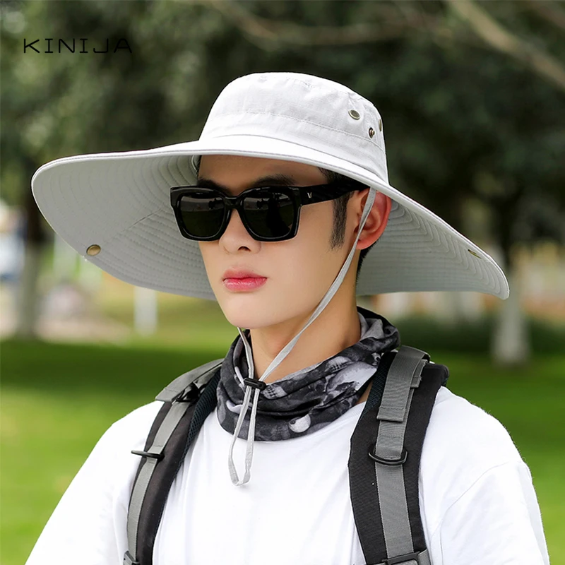 Летняя мужская шляпа с широкими полями в рыбацком стиле для активного отдыха