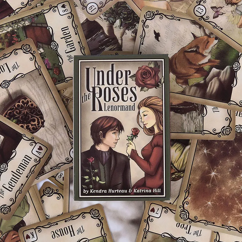 Под розами Lenormand 39 колода карт часы башня Любовь Оракл Таро 9 см × 6 см/3 54 дюйма x 2 36