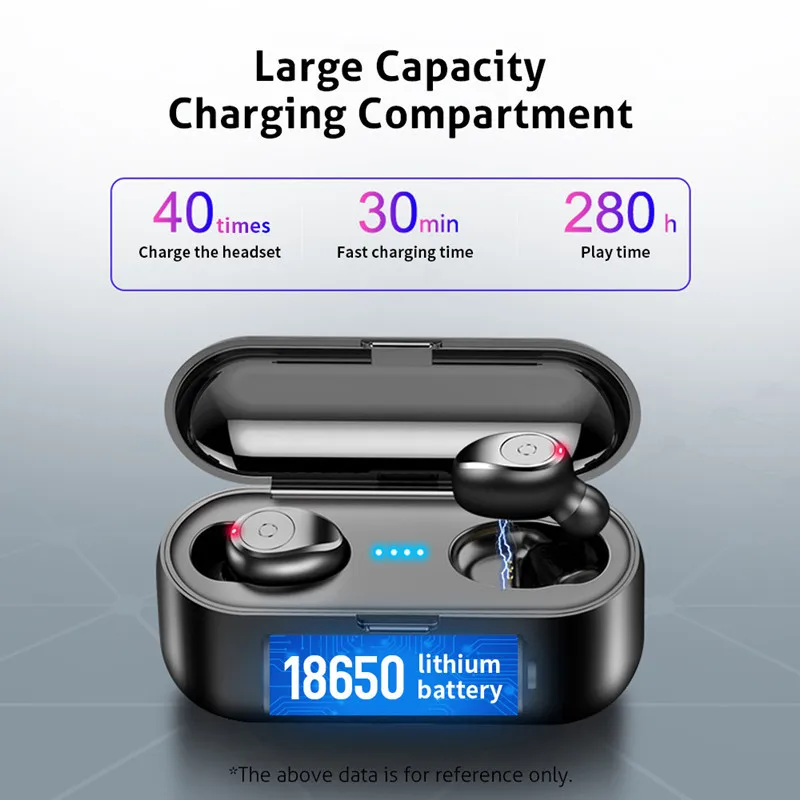 F9 наушники-вкладыши TWS с Bluetooth5.0 Беспроводной Наушники Умная кнопка-Управление