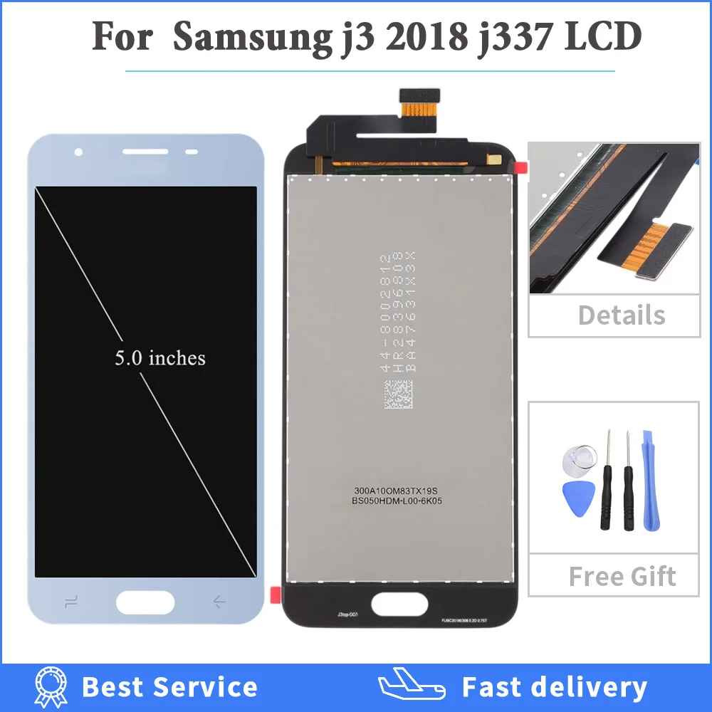100% протестированный J337 lcd для Samsung Galaxy J3 2018 J337P J337T ЖК-дисплей сенсорный экран в