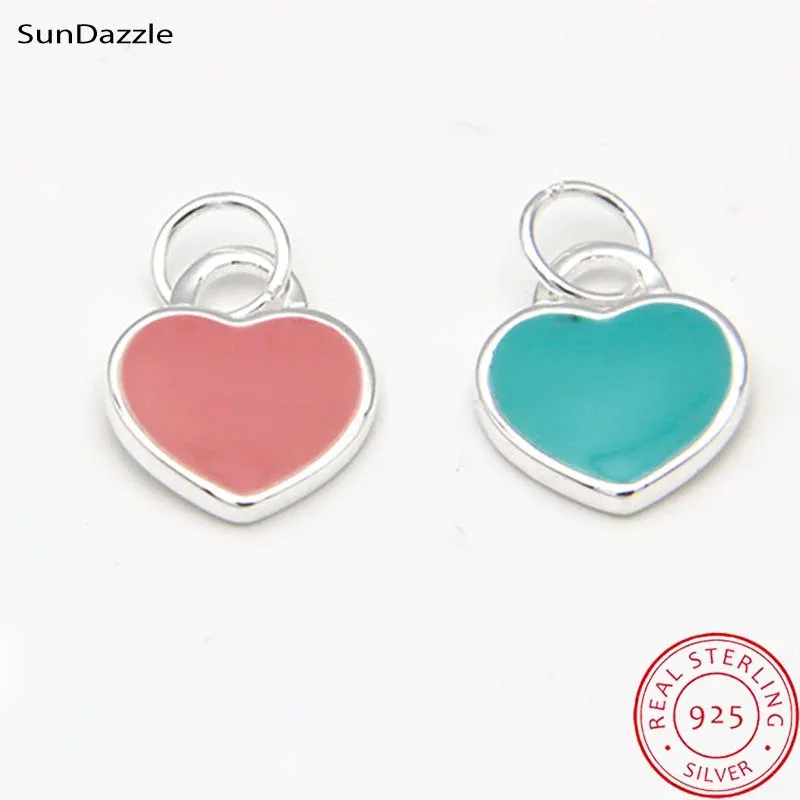 Подвеска в виде сердца из серебра 925 пробы для ожерелья браслета - купить по