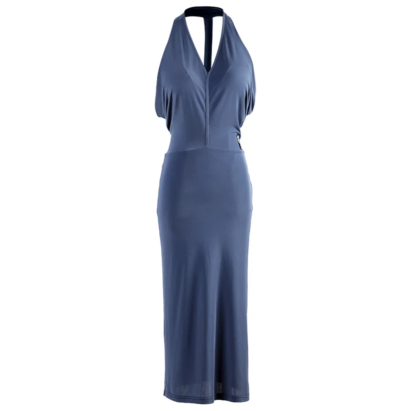 

Latin dance costume adult new dance practice clothes suit female sense sling slit dress -A3180