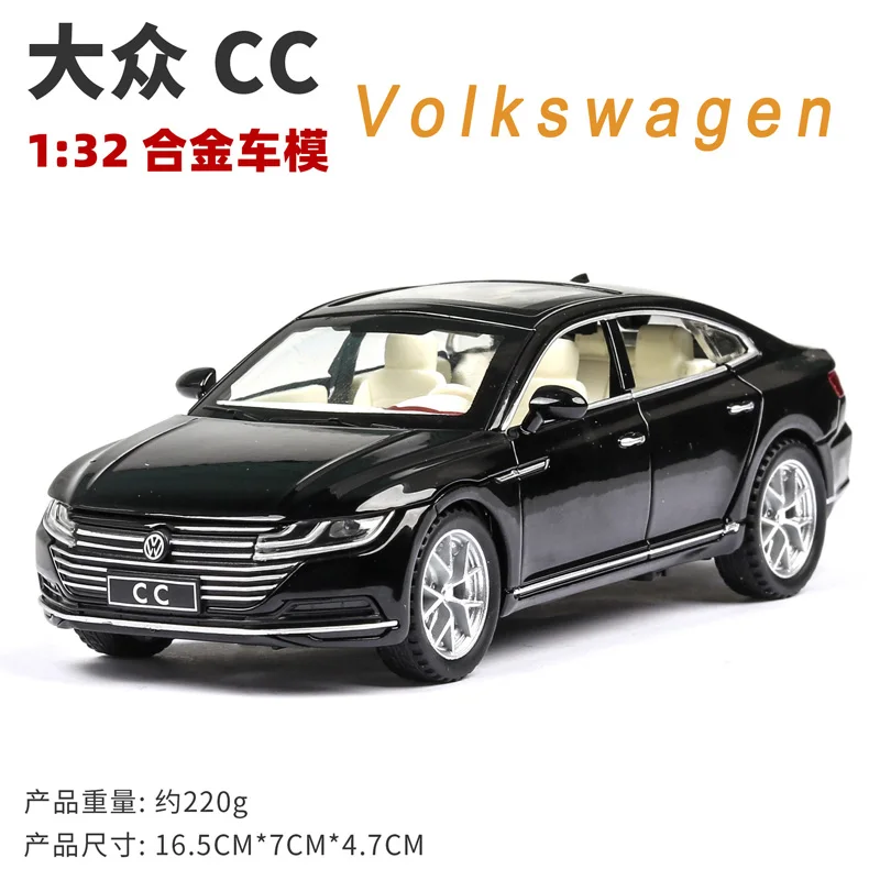 Черный 1/32 весы Volkswagen CC литой под давлением сплав оттяните назад автомобиль коллекционная игрушка Подарки для детей - Цвет: Черный