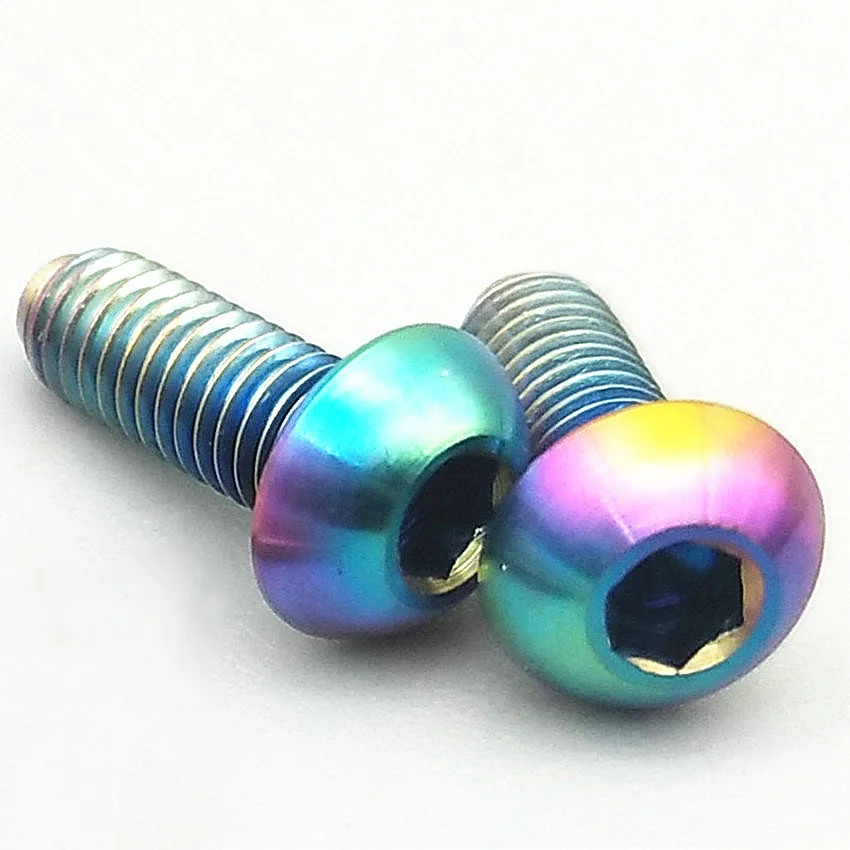 Титановый болт для велосипедной вилки цилиндр M3 x 8 мм TC4 вилка золотого цвета