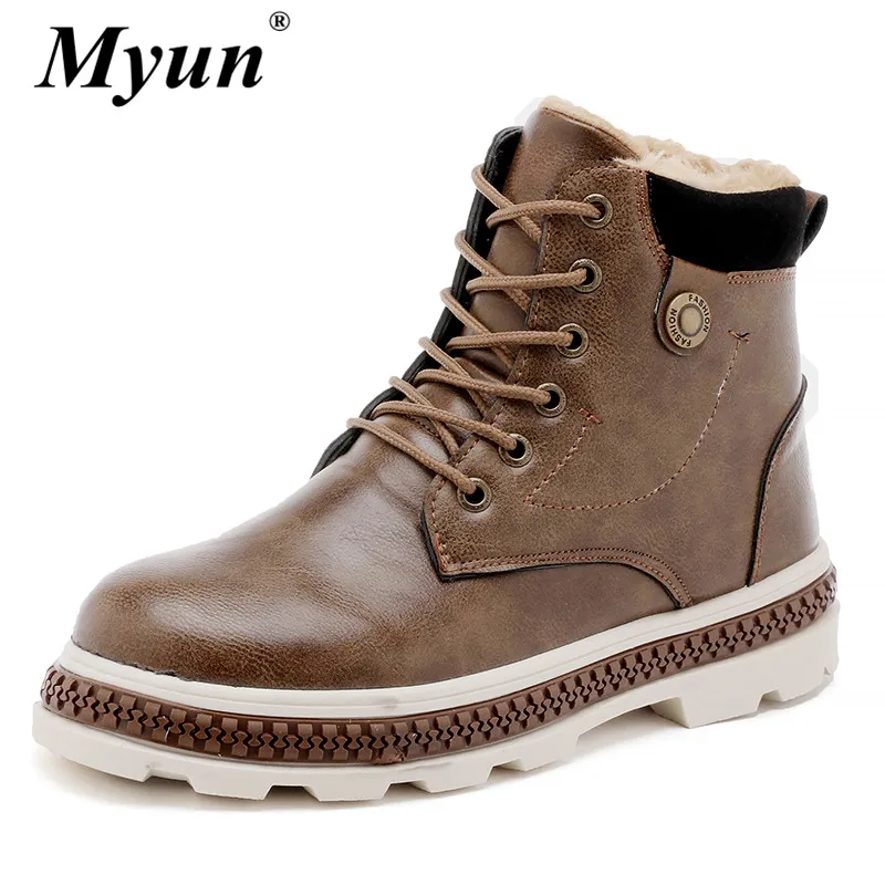 Высококачественные зимние новые кожаные ботильоны мужские ботинки в байкерском