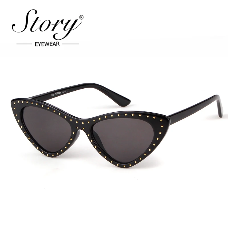 Ретро Красный Солнцезащитные очки кошачий глаз Для женщин Брендовая