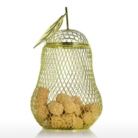 pear storage jar handmade metal cork container money bank net design electroplating technology home decoration craft