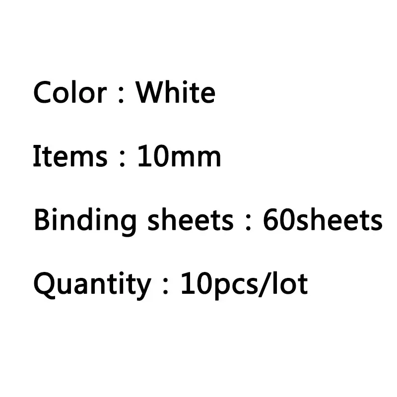 White-10mm 10PCS 21 Hole Binding Ring 6-12mm Loose-leaf Spiral Coil Scrapbook Album Binding Aprons PVC Binder Rings Notebook Office Supply - Цвет: White-10mm