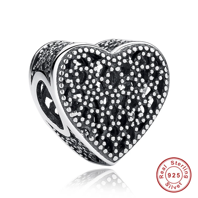 925 стерлингового серебра корона сердечными амулетами Розовый Камень CZ