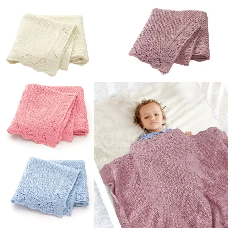 

Baby Blankets Knitted Baby Swaddle Wrap Toddler Crib Quilt Baby Stroller Blanket new