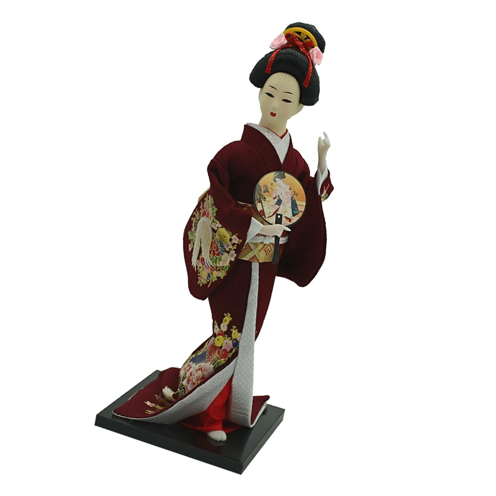 Японское кимоно кукла гейши Kokeshi ручной работы красная одежда 12 дюймов | Игрушки и