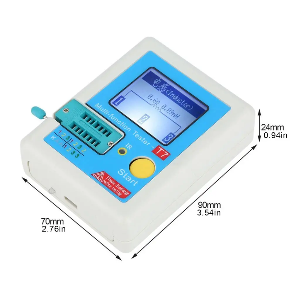 

LCR-T7 High-speed Transistor Tester Full-Color TFT Screen Graphic Display Micro USB Charging Transistor Tester