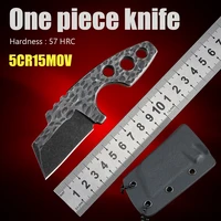 one piece fixed blade tactical knives 5cr15mov stainless steel camping knife edc tools given the necklace