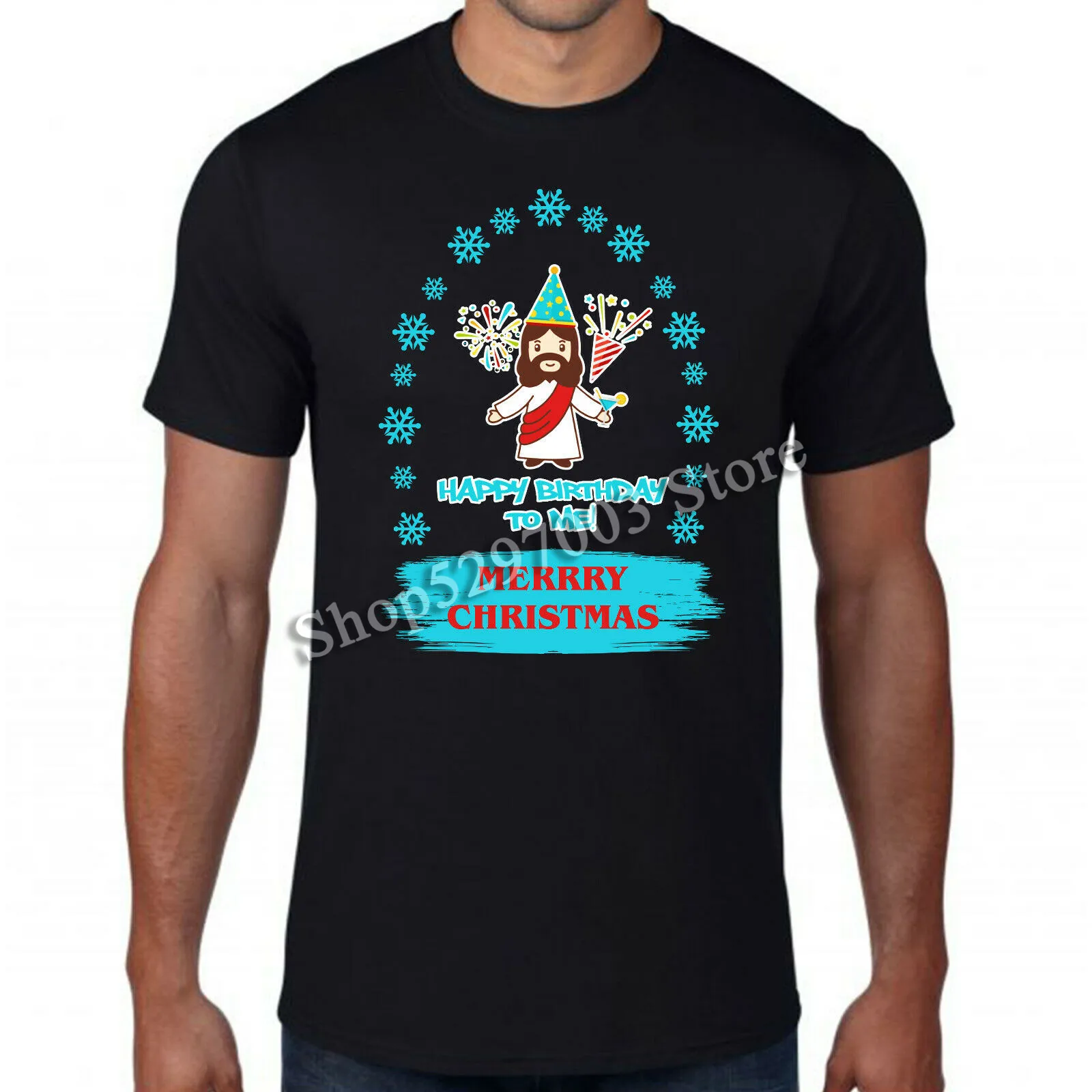 Веселая Рождественская футболка Jesus с днем рождения ко мне Санты рождественские