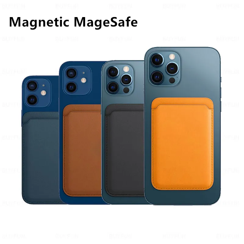 Магнитный кожаный кошелек MageSafe сумка для карт iPhone 12 Pro Max модный держатель iphone12 Mini чехол