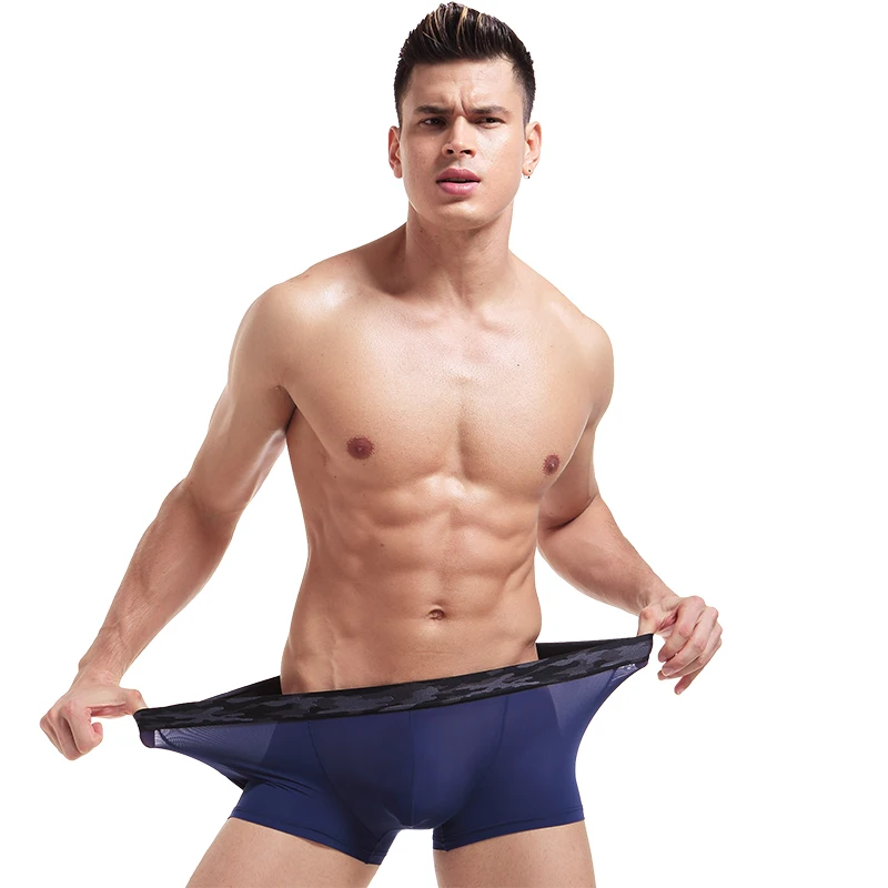 3 шт. мужские шелковые трусы со средней талией | Мужская одежда